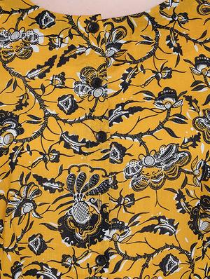 mustard cotton flared kurta - 15291106 - Standard Image - 4