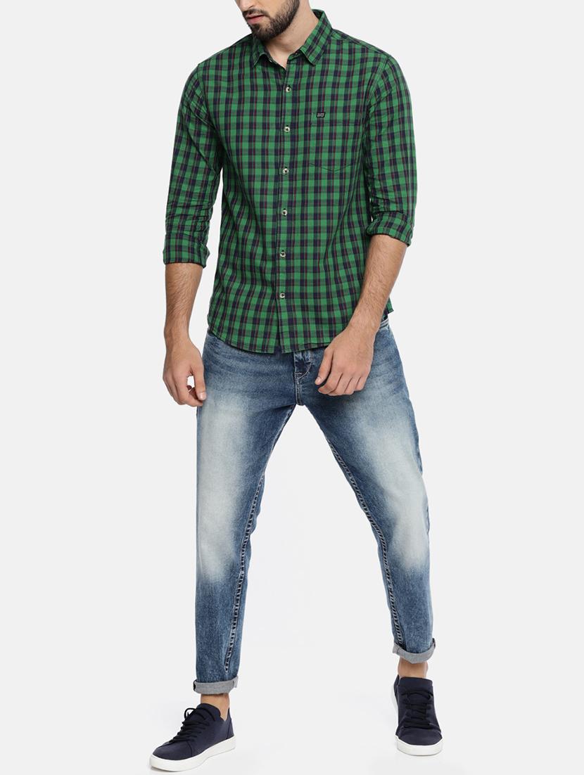 green cotton casual shirt - 15291920 - Zoom Image - 4