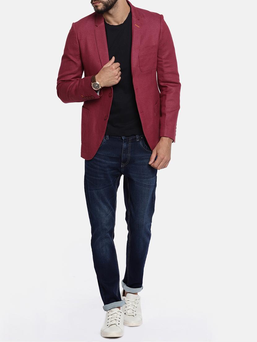 red cotton casual blazer - 15291946 - Zoom Image - 4