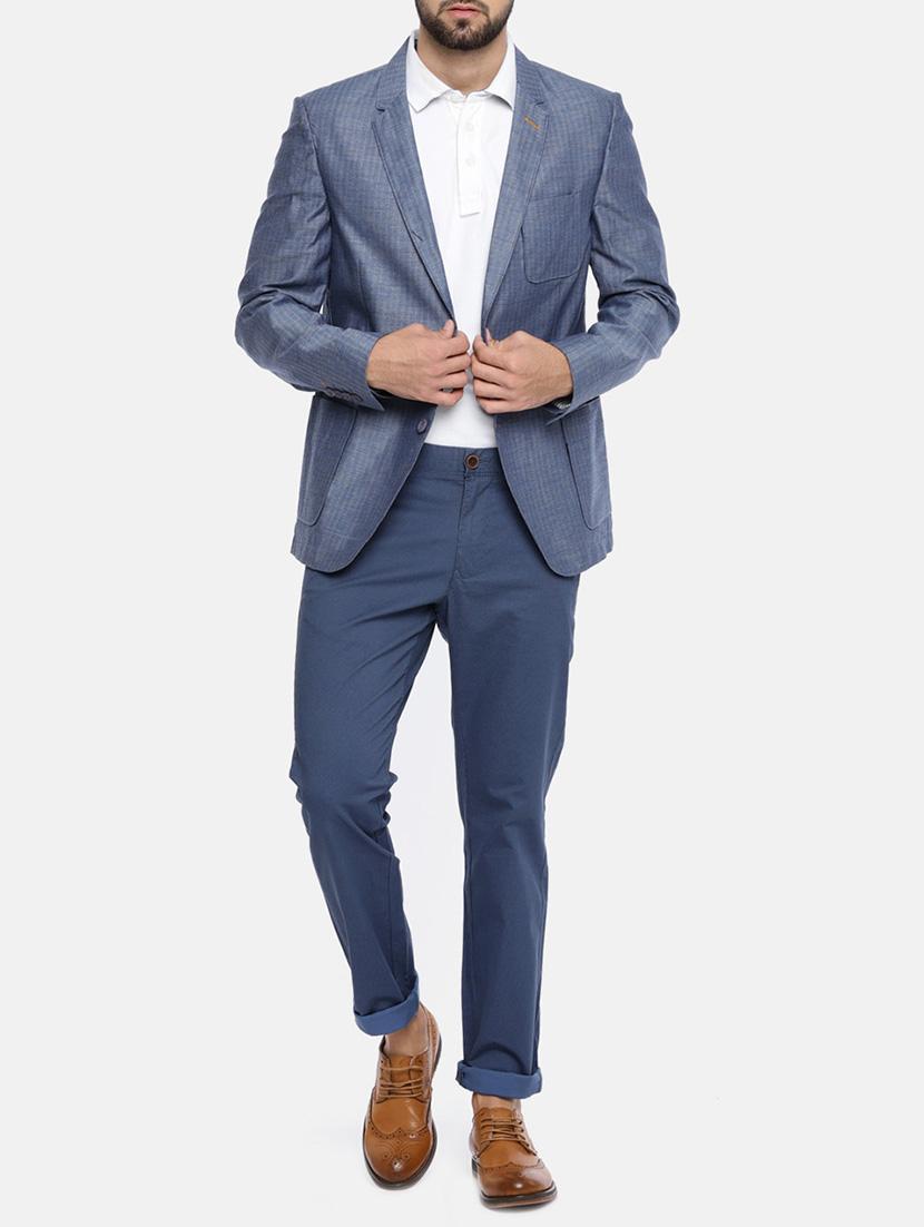 blue cotton single breasted blazer - 15291952 - Zoom Image - 4