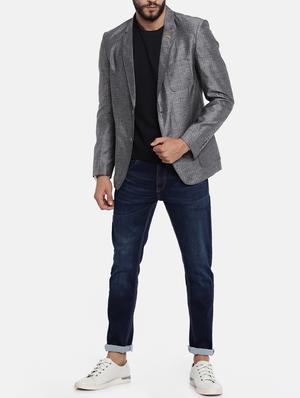 grey cotton single breasted blazer - 15291954 - Standard Image - 4