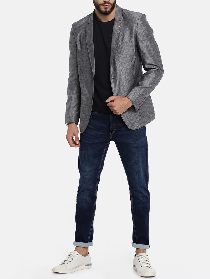 grey cotton single breasted blazer - 15291954 - Zoom Image - 4