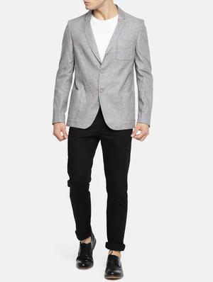 grey cotton single breasted blazer - 15291955 - Standard Image - 4