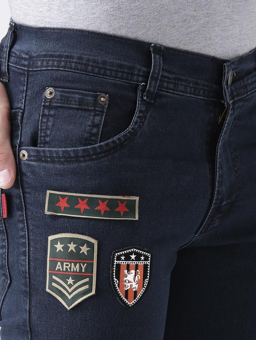 blue denim patched jeans - 15293436 - Zoom Image - 4