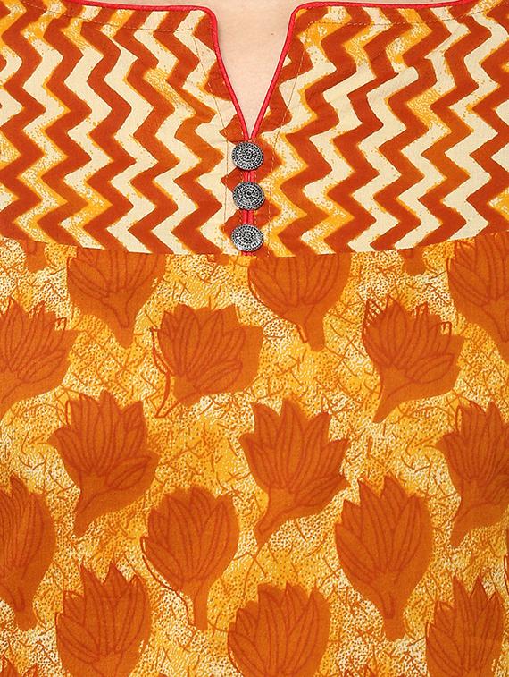 yellow rayon kurta palazzo set - 15294123 - Zoom Image - 4