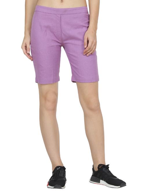 purple cotton shorts - 15296242 - Standard Image - 1
