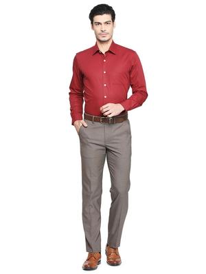grey polyester blend flat front formal trouser - 15296332 - Standard Image - 4