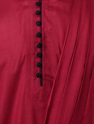 maroon rayon kurta pyjama set - 15296405 - Standard Image - 4