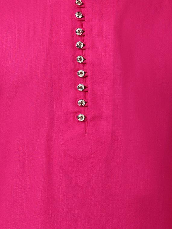 pink rayon asymmetric kurta - 15296459 - Zoom Image - 4