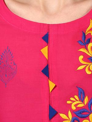 straight embroidered kurta - 15297634 - Standard Image - 4