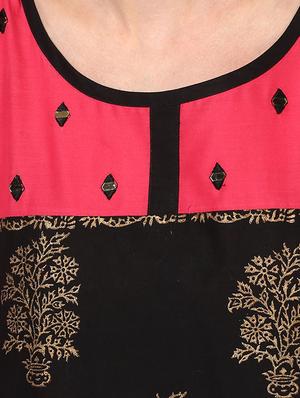 straight hand block printed kurta - 15300261 - Standard Image - 4