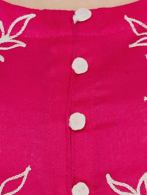 pink rayon layered kurta - 15300265 - Zoom Image - 4