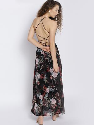 black backless maxi dress - 15300775 - Standard Image - 4