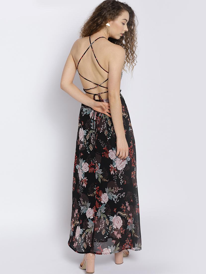 black backless maxi dress - 15300775 - Zoom Image - 4