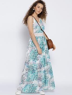 white viscose maxi dress - 15300778 - Standard Image - 4