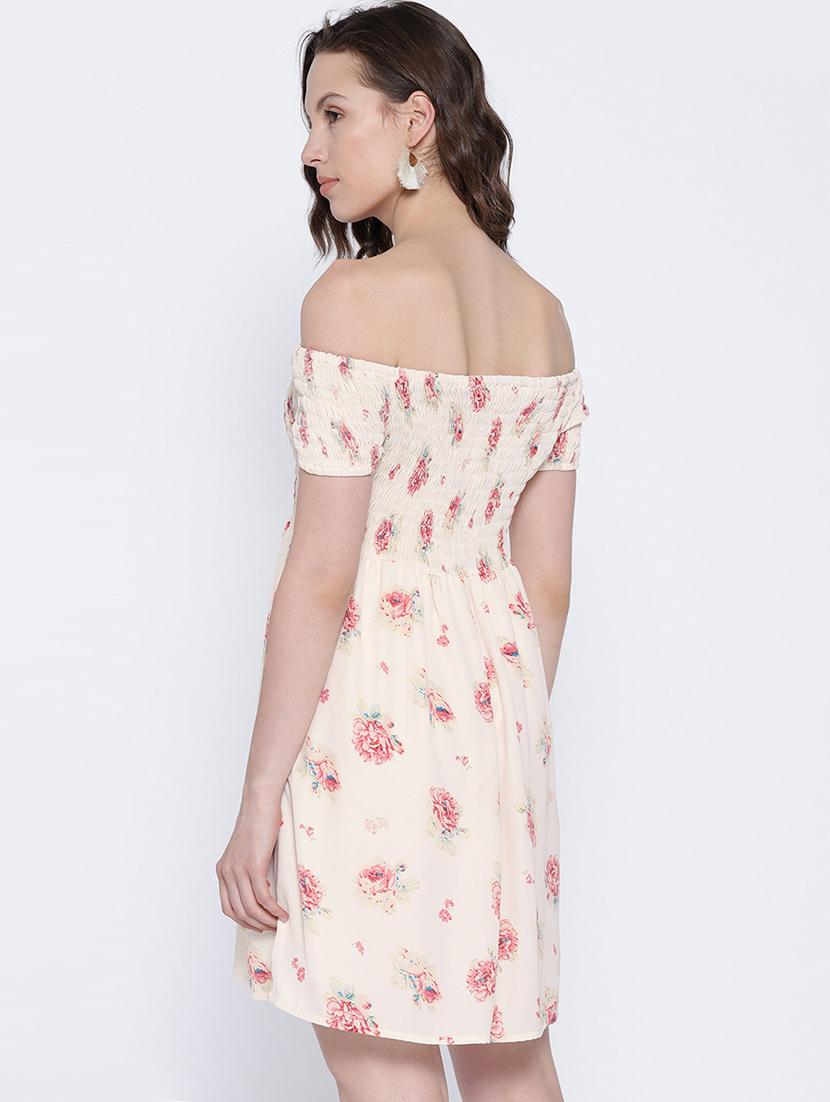 white printed off-shoulder dress - 15300786 - Zoom Image - 4