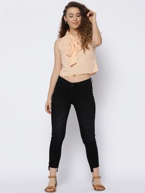 pink polyester crop top - 15300799 - Standard Image - 4