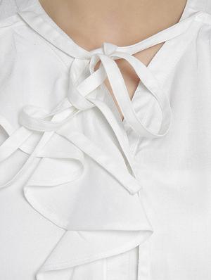 Frill Detail Placket tie-up neck shirt - 15301148 - Standard Image - 4