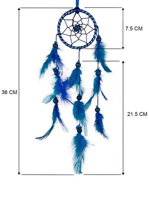 Dream Catcher Wall Hanging Handmade Beaded Circular Net with Feather Decoration Ornaments Size 7.5cm Diameter - 15301586 - Standard Image - 4