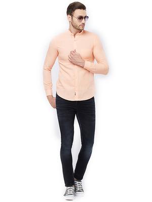 peach cotton casual shirt - 15302131 - Standard Image - 4