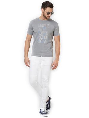 grey cotton chest print t-shirt - 15302169 - Standard Image - 4