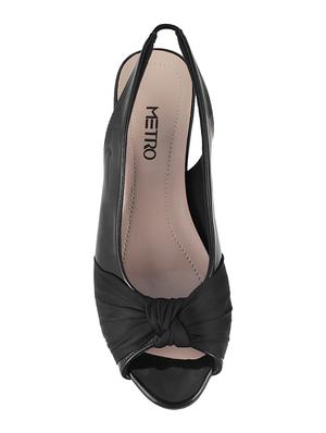 black faux leather back strap sandals - 15304963 - Standard Image - 4