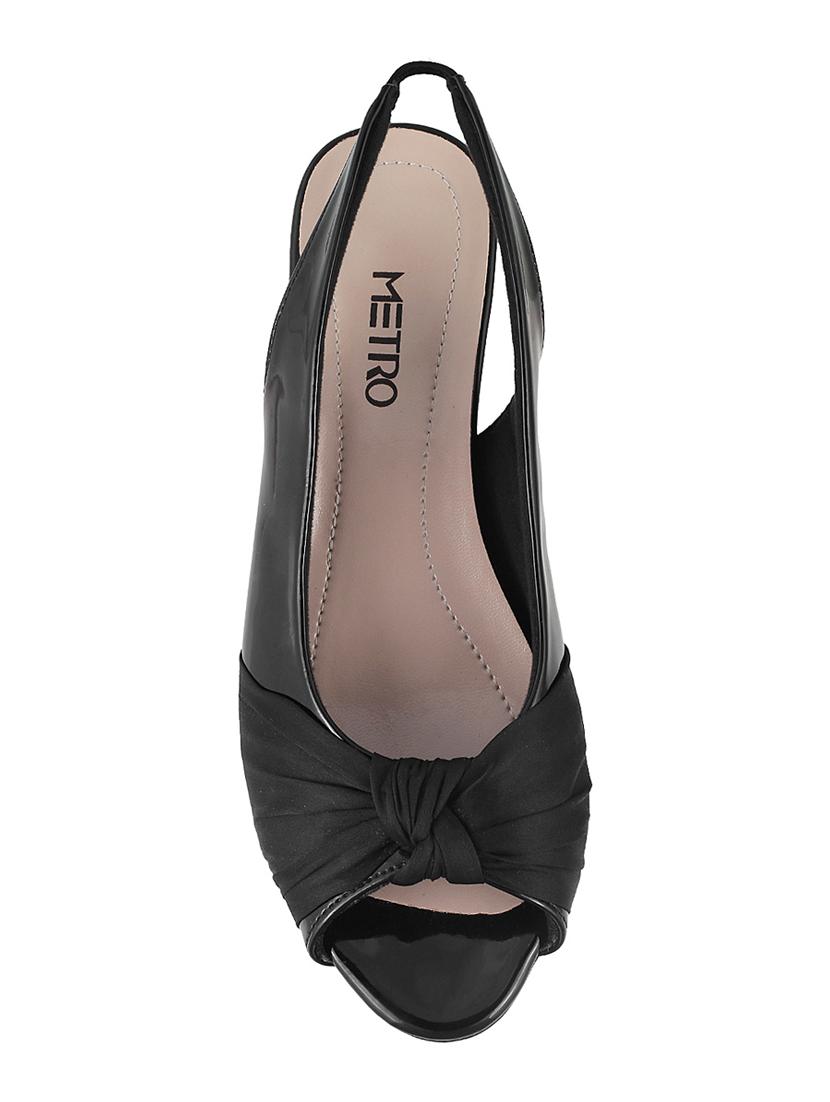 black faux leather back strap sandals - 15304963 - Zoom Image - 4
