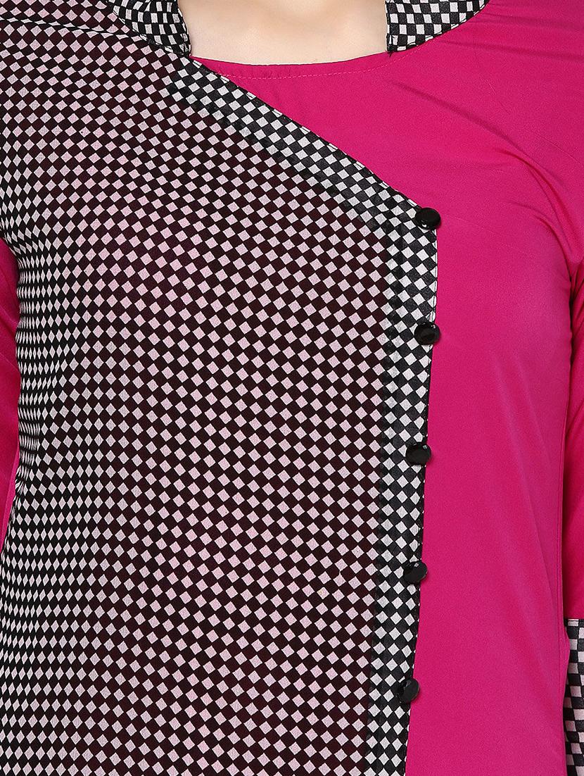 a-line checkerd kurta - 15305090 - Zoom Image - 4