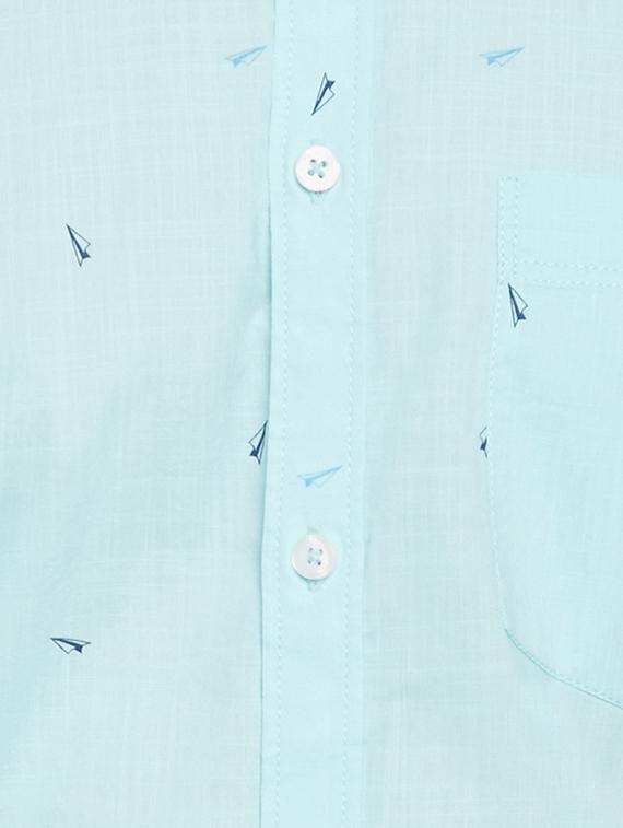 blue cotton casual shirt - 15305783 - Zoom Image - 4