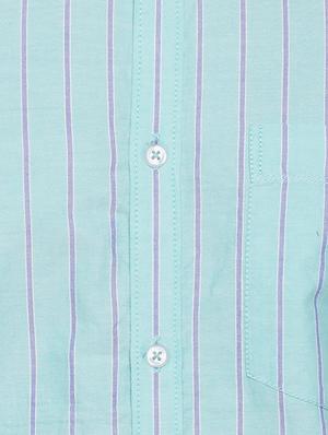 blue striped casual shirt - 15305786 - Standard Image - 4