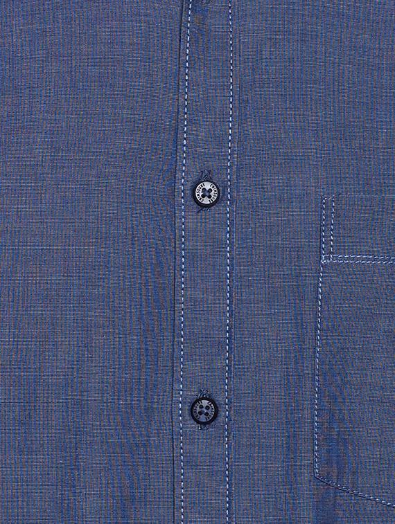 blue solid casual shirt - 15305910 - Zoom Image - 4