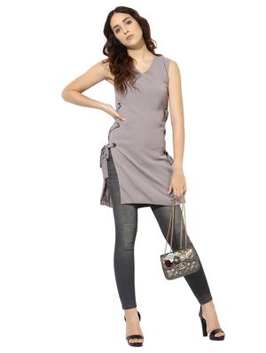 grey side knot tunic - 15305967 - Standard Image - 4
