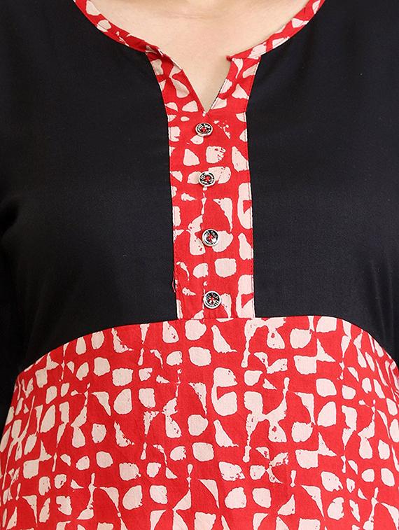 a-line printed kurta - 15307054 - Zoom Image - 4