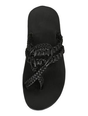 big fox black leatherette slip on slippers - 15307403 - Standard Image - 4