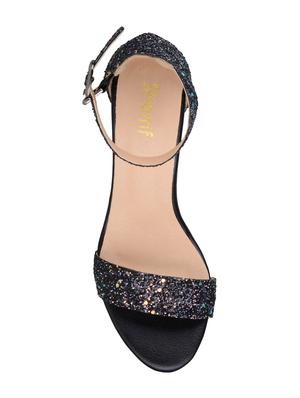 black faux leather ankle strap sandals - 15308160 - Standard Image - 4