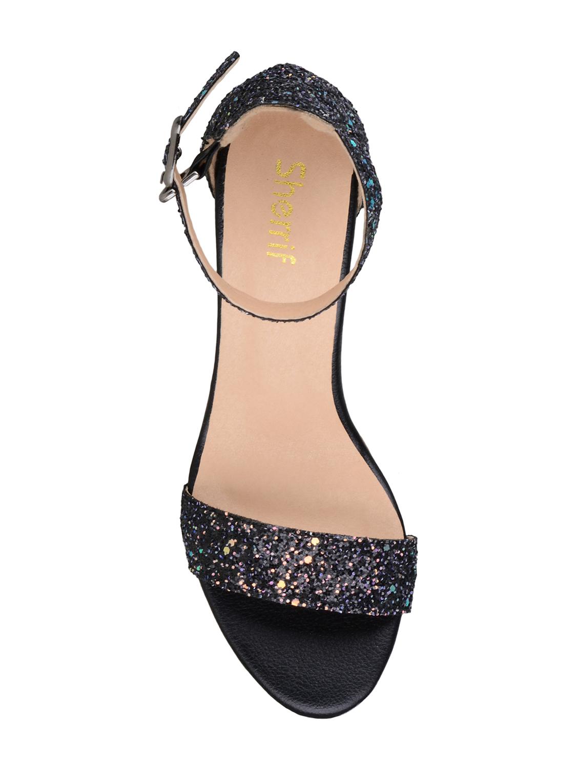 black faux leather ankle strap sandals - 15308160 - Zoom Image - 4