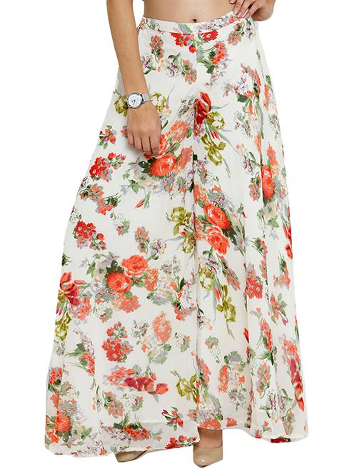 Floral printed flared palazzo - 15308758 - Standard Image - 1