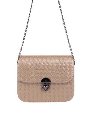 gold leatherette (pu) regular sling bag - 15310948 - Standard Image - 4