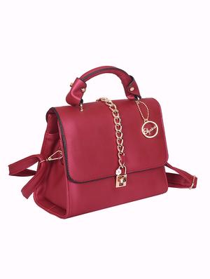 pink leatherette (pu) structured handbag - 15310959 - Standard Image - 4