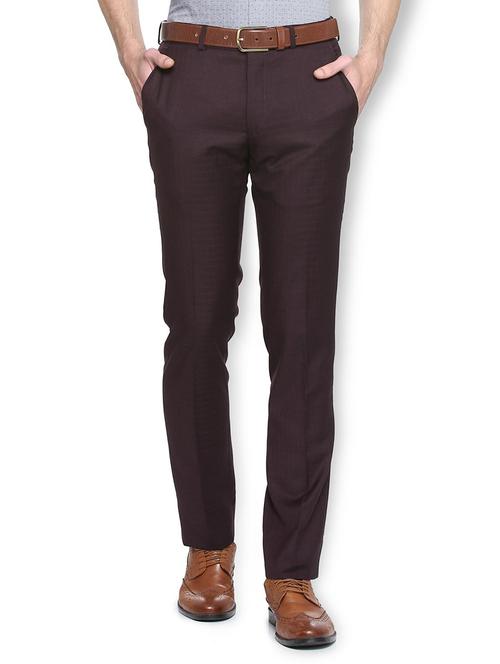 brown cotton flat front formal trouser - 15311569 - Very Small Image - 1