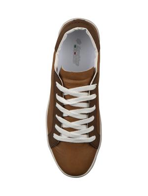tan leatherette lace up sneaker - 15311999 - Standard Image - 4