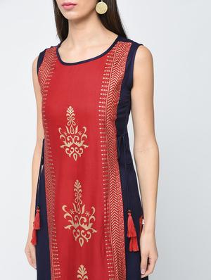block printed layered kurta - 15313002 - Standard Image - 4