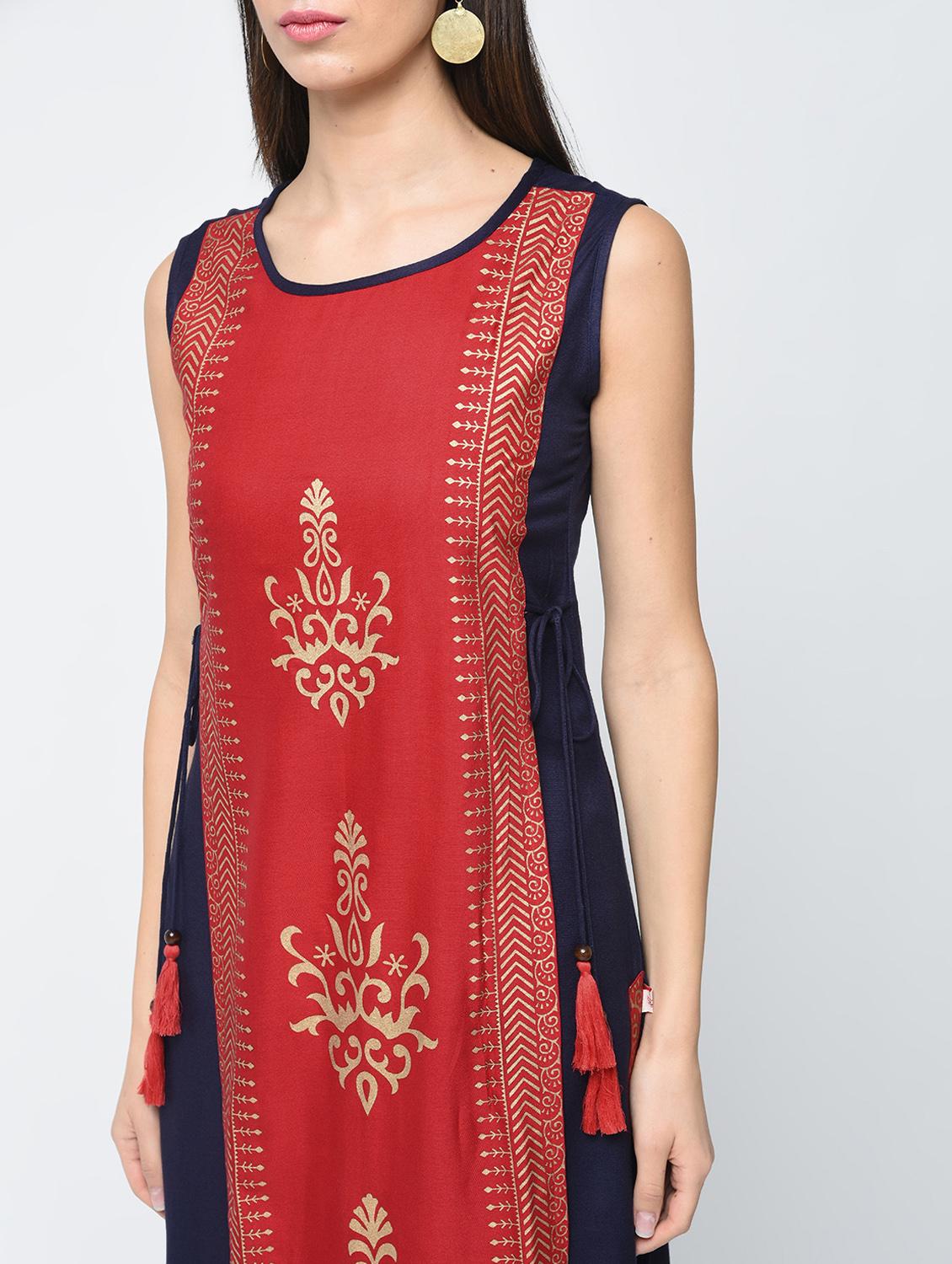 block printed layered kurta - 15313002 - Zoom Image - 4