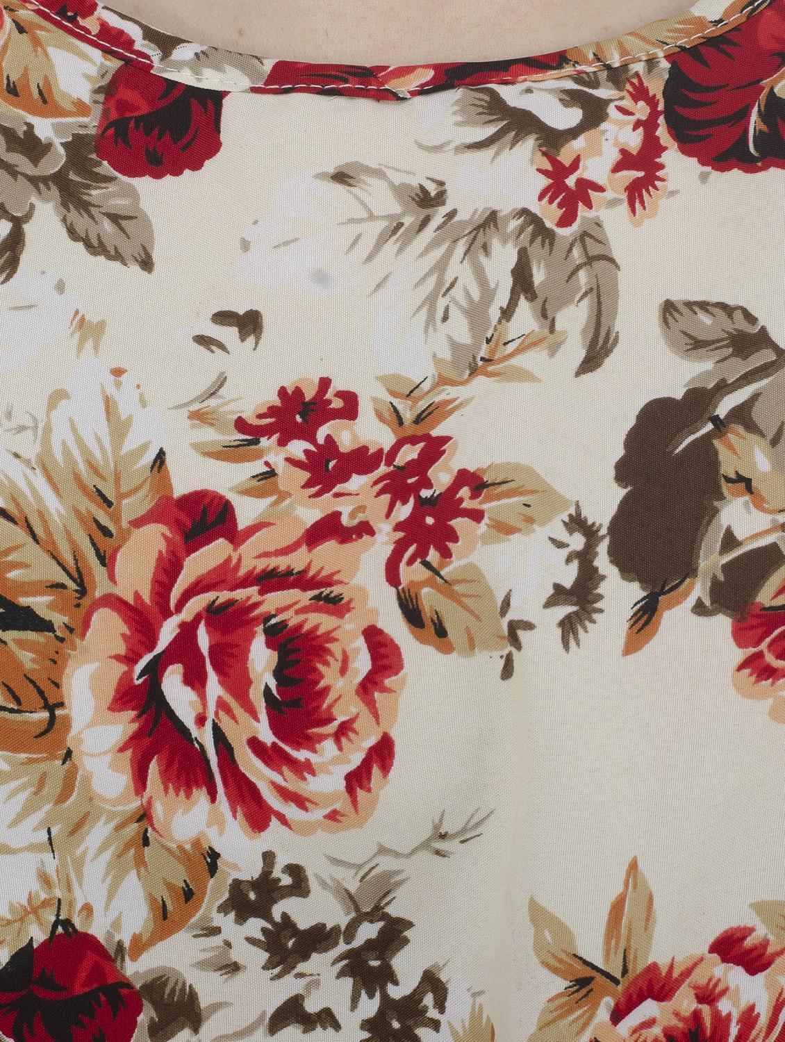 a-line floral belted dress - 15313897 - Zoom Image - 4