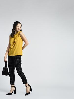 ruffle trim detail top - 15314046 - Standard Image - 4