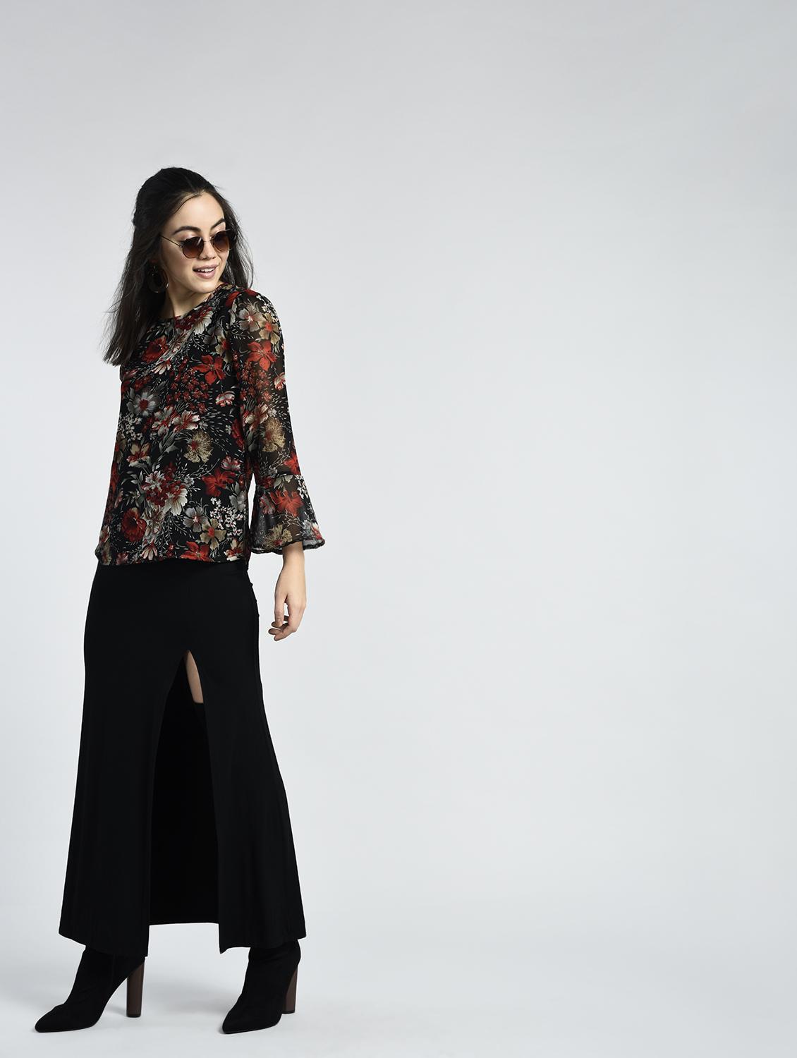 bell sleeved floral top - 15314050 - Zoom Image - 4