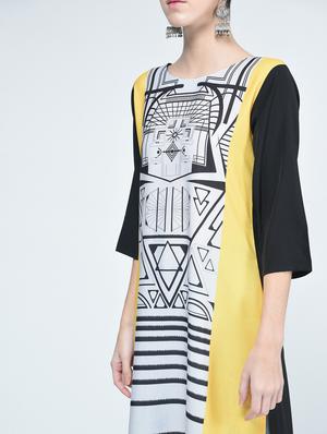 geometrical straight kurta - 15314401 - Standard Image - 4