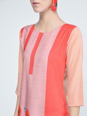 floral pink kurta - 15314403 - Standard Image - 4