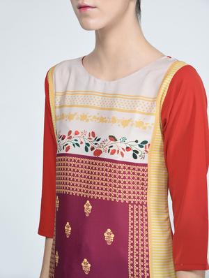 straight printed kurta - 15314405 - Standard Image - 4