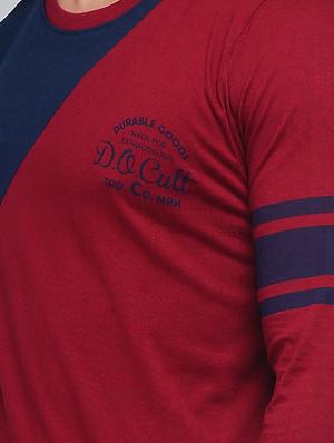 maroon cotton cut & sew t-shirt - 15314496 - Standard Image - 4